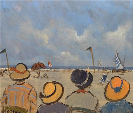 Plage et chapeaux by Henry Saint Clair - Auction record, sale price, and art valuation. Compare with similar artists and explore comparable artworks.