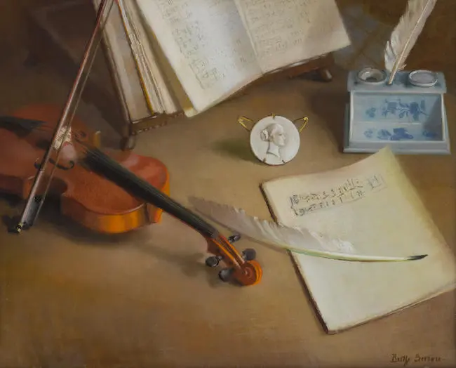Partiture et violon by Berthe Serrure - Auction record, sale price, and art valuation. Compare with similar artists and explore comparable artworks.