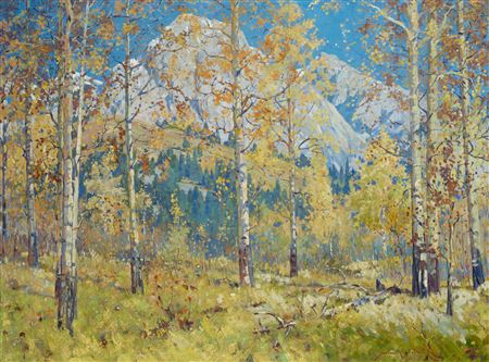 Quaking Aspens by Belmore Browne - Auction record, sale price, and art valuation. Compare with similar artists and explore comparable artworks.