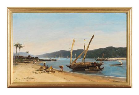 Vue de Tourane au Vietnam by Gaston Marie Anatole Roullet - Auction record, sale price, and art valuation. Compare with similar artists and explore comparable artworks.