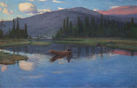 Sample artwork by Christian Skredsvig (1854 - 1924), known for picturesque rural scene, portrait and religious theme painting - View similar artists and auction records