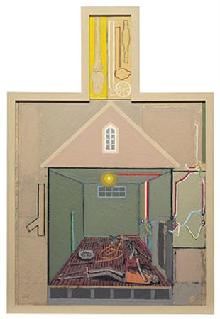 "Utstrakt figur i grønt rom II" 1991
