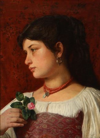 . A Young Girl with a Rose.