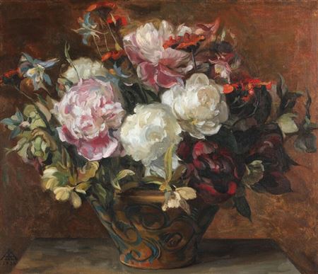 Still life with flowers in a vase.