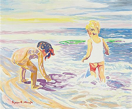Bathing children by Ejnar Roepstorff Kragh - Auction record, sale price, and art valuation. Compare with similar artists and explore comparable artworks.