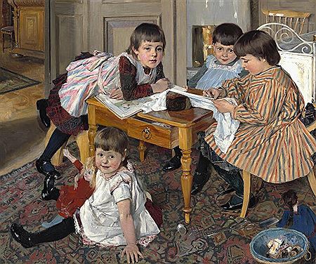 In the nursery. by Oscar Gustaf Bjorck - Auction record, sale price, and art valuation. Compare with similar artists and explore comparable artworks.