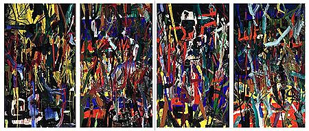 “Nattebilleder (Nocturne) 1–4”, 2009. A suite of four paintings