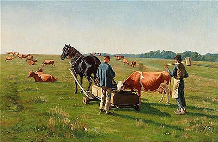 Ved Vandvognen. September-Eftermiddag”. By the water cart, a September afternoon