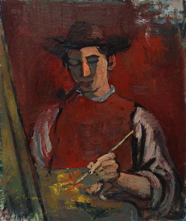 Portrait of an artist by Jens Lauritzen Thomsen - Auction record, sale price, and art valuation. Compare with similar artists and explore comparable artworks.