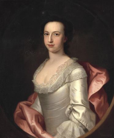 A pair of portraits of a distinguished couple. She in an ivory silk dress trimmed with lace, and a pink shawl. He in a white shirt and cravat, waistcoat embroidered with gold, and a grey jacket by John Theodore Heins - Auction record, sale price, and art valuation. Compare with similar artists and explore comparable artworks.