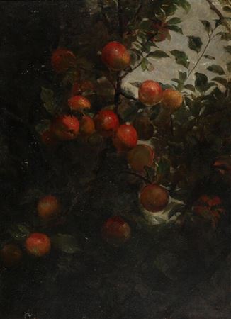 Branch with ripe apples