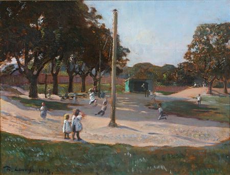 “Legeplads på Volden. Christianshavn.” Playground on the embankment. Christianshavn