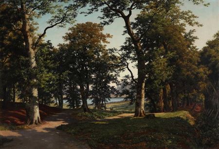“Udsigt over Fuglsangsøen fra den Laage, der fører ind i Jægersborg Dyrehave fra Ordrup Mose ved Kongekilden” by Axel Thorsen Schovelin - Auction record, sale price, and art valuation. Compare with similar artists and explore comparable artworks.