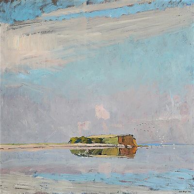 An island in calm summer weather