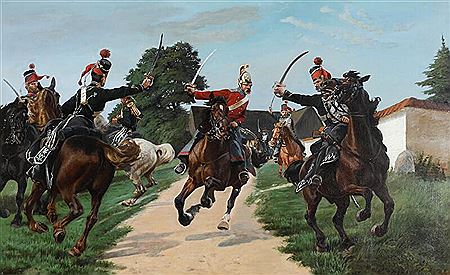 “Dragon Ankjærs kamp med tyske husarer ved Munkestrup kro 1848” by Carl Hansen Reistrup - Auction record, sale price, and art valuation. Compare with similar artists and explore comparable artworks.