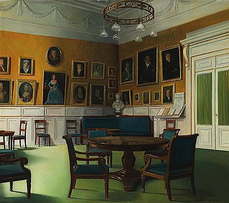 Interior from the old actors lobby (the green Room) in The Royal Theatre in Copenhagen