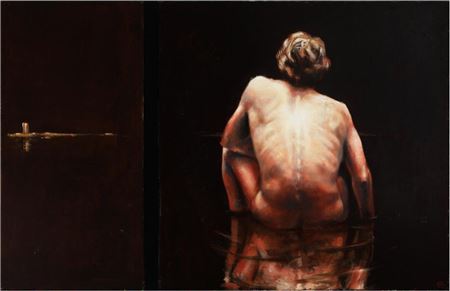 Composition with seated woman