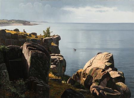 I. H. Brandt: View from the rocks at Bornholm.