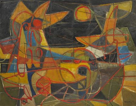 Sample artwork by Carl-Henning Pedersen (1913 - 2007), known for post-war modernist painting, drawing and sculpture - View similar artists and auction records