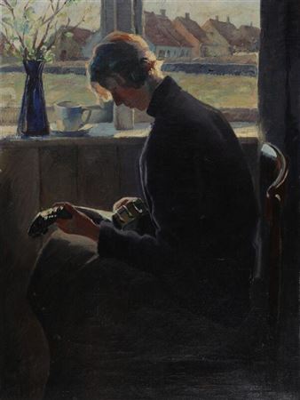 Young man playing music
