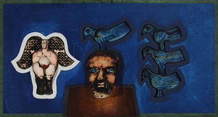 Composition with religious elements.