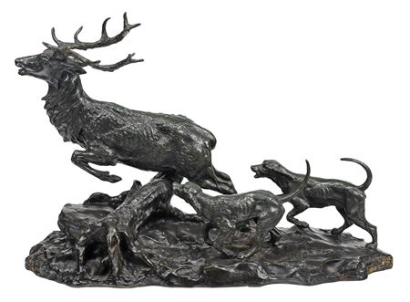 Hounds Chasing a Stag