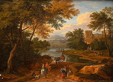 Landscape with travellers
