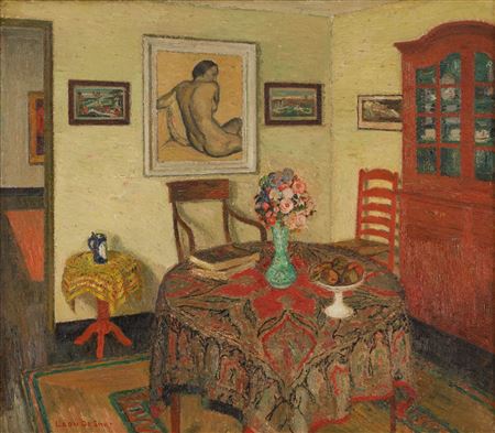 Interior of the artist's bungalow in Deurle. C. 1940-45.