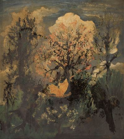 Hilly landscape with trees