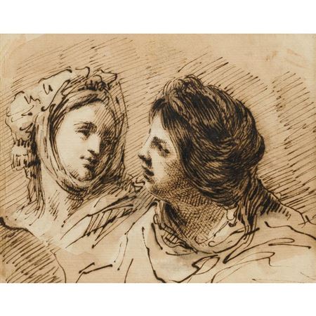 Study of two women's heads
