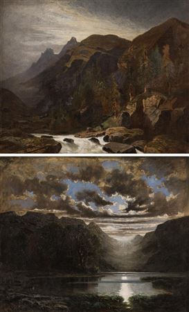 Pair: Alpine mountain landscape