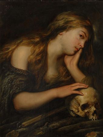 The penitent Mary Magdalene holding a skull