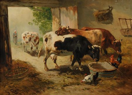 Cows in the barn