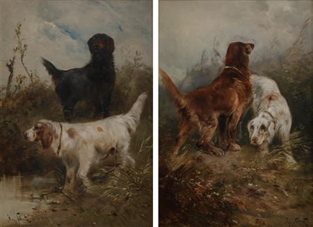 Pair: Two hunting dogs