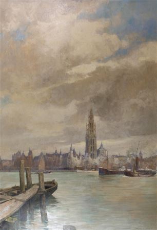 View on the harbour of Antwerp