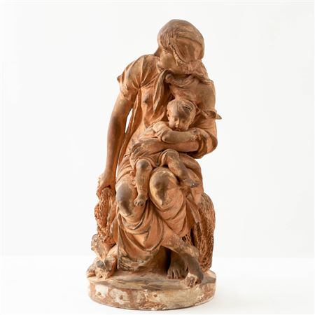 Mother and child on a rock, 1884