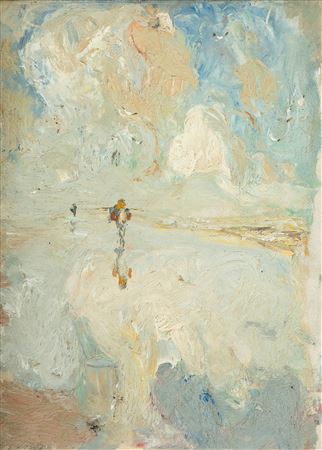 Beach with a low tide