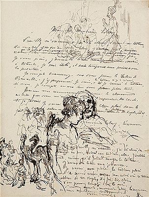 Study sheet:oriental characters, Adoration of the Magi, Murder of the Innocent Children