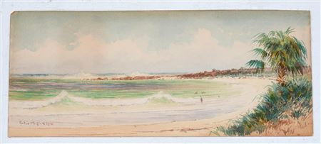 Florida Beach Scene by Hartwell Leon Woodcock - Auction record, sale price, and art valuation. Compare with similar artists and explore comparable artworks.