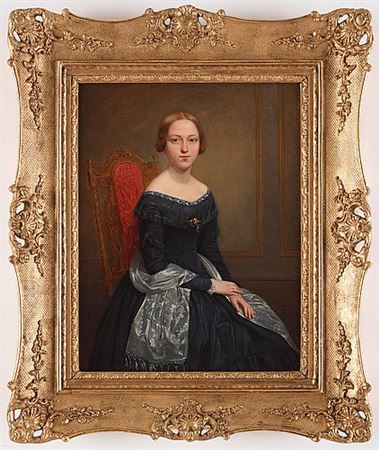 Portrait of Mathilda Lovisa Esberg (1827-1901), age 21. by Nils Jakob Olsson Blommer - Auction record, sale price, and art valuation. Compare with similar artists and explore comparable artworks.