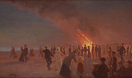 Midsummer on the beaches of Skagen (Saint Hans)