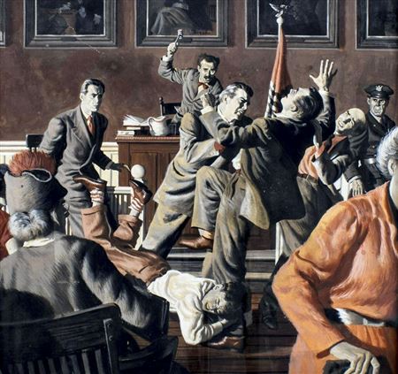 Fight Scene in Courtroom