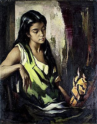 Portrait of Woman with Doll by Domingo Huetos - Auction record, sale price, and art valuation. Compare with similar artists and explore comparable artworks.