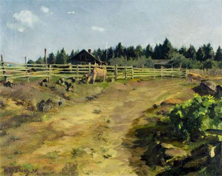 Country Landscape 1935 by Willy Baer - Auction record, sale price, and art valuation. Compare with similar artists and explore comparable artworks.