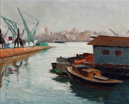 View of the port by Giovanni Battista Semino - Auction record, sale price, and art valuation. Compare with similar artists and explore comparable artworks.