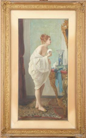 Donna alla toilette by Pietro Bouvier - Auction record, sale price, and art valuation. Compare with similar artists and explore comparable artworks.