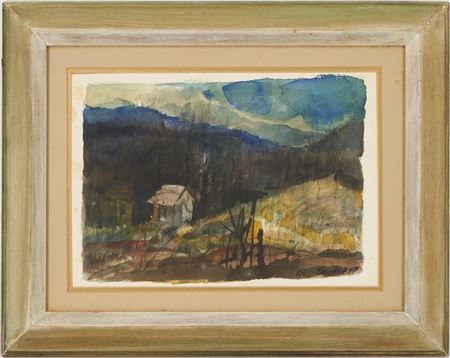 Mountain Landscape with Cabin
