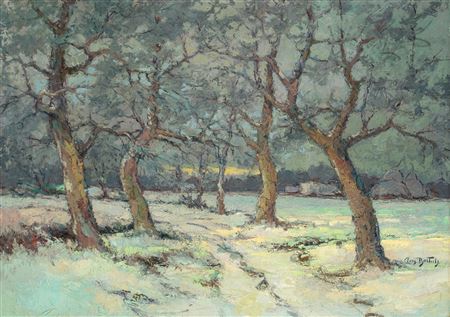 A Snow Landscape With Trees