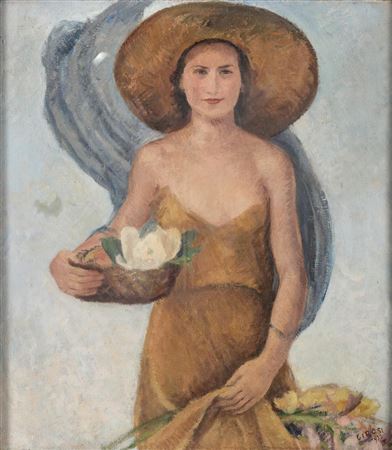 Figurine with flowers