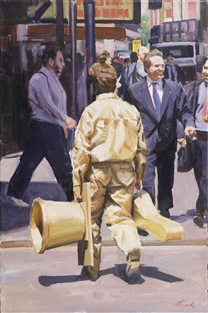 Walking man by Michael Brady - Auction record, sale price, and art valuation. Compare with similar artists and explore comparable artworks.
